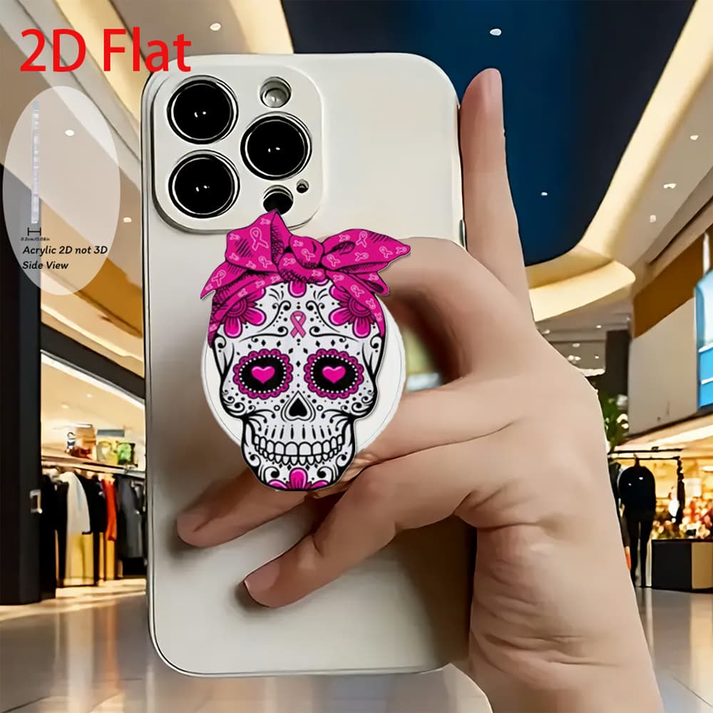 TEMU 2d Flat Fashionable Cute Hairband Heart Eyes Acrylic Retractable Mobile Phone Holder, Pop-up Mobile Phone Holder, 2d Flat