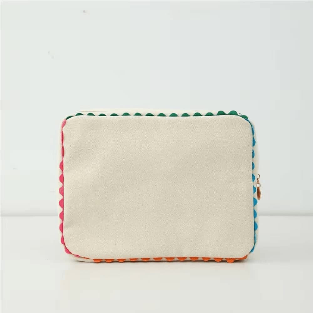 TEMU Large Capacity Portable Cosmetic Organizer Toiletry Bag For Women With Lace Design