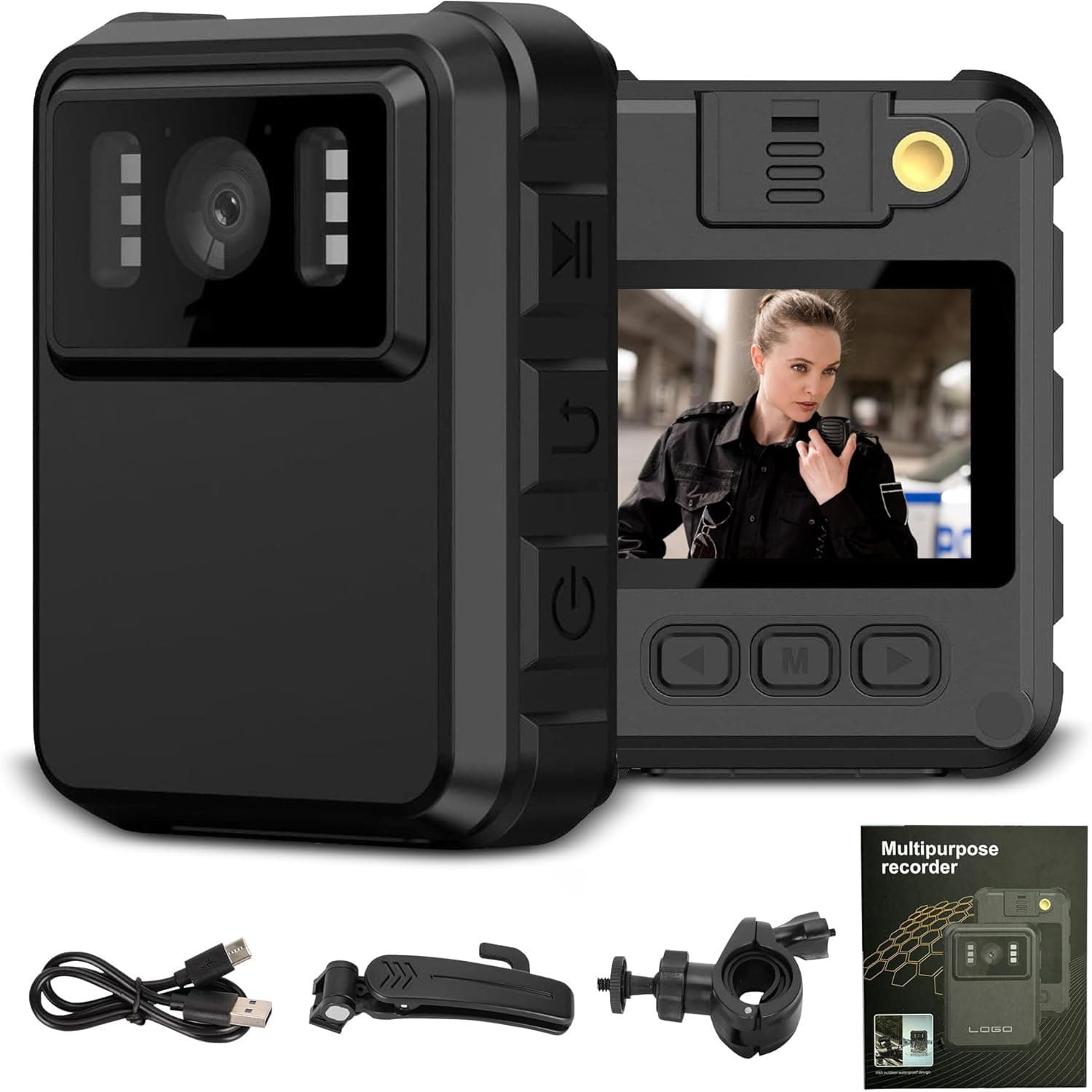 TEMU Wide-angle Panoramic Camera With Night Vision, 150° Field Of View, 1800mah Battery, Of Audio And Video Recording, Suitable For Security And Personal Documentation