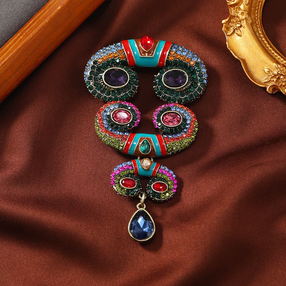 TEMU Vintage Style Baroque Brooch With Sparkling Rhinestones And Details, Fashionable And Luxurious Jewelry For Women, Suitable For Weddings And Formal Occasions, Gift