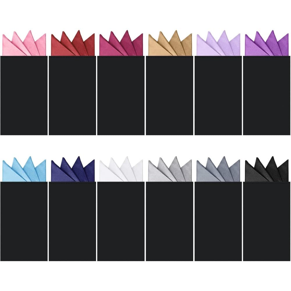 TEMU 12pcs - Pre-folded, Polyester Handkerchiefs In Assorted For &