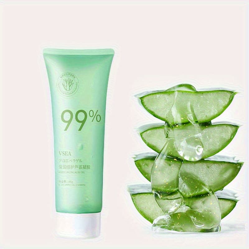 TEMU 99% Aloe Vera Gel- 100g Unisex Moisturizing Face And Body Cream, All Light Brown Types, Hypoallergenic Moisturizing Gel, , Body Gel| Cooling | Aloe Vera Gel Facial