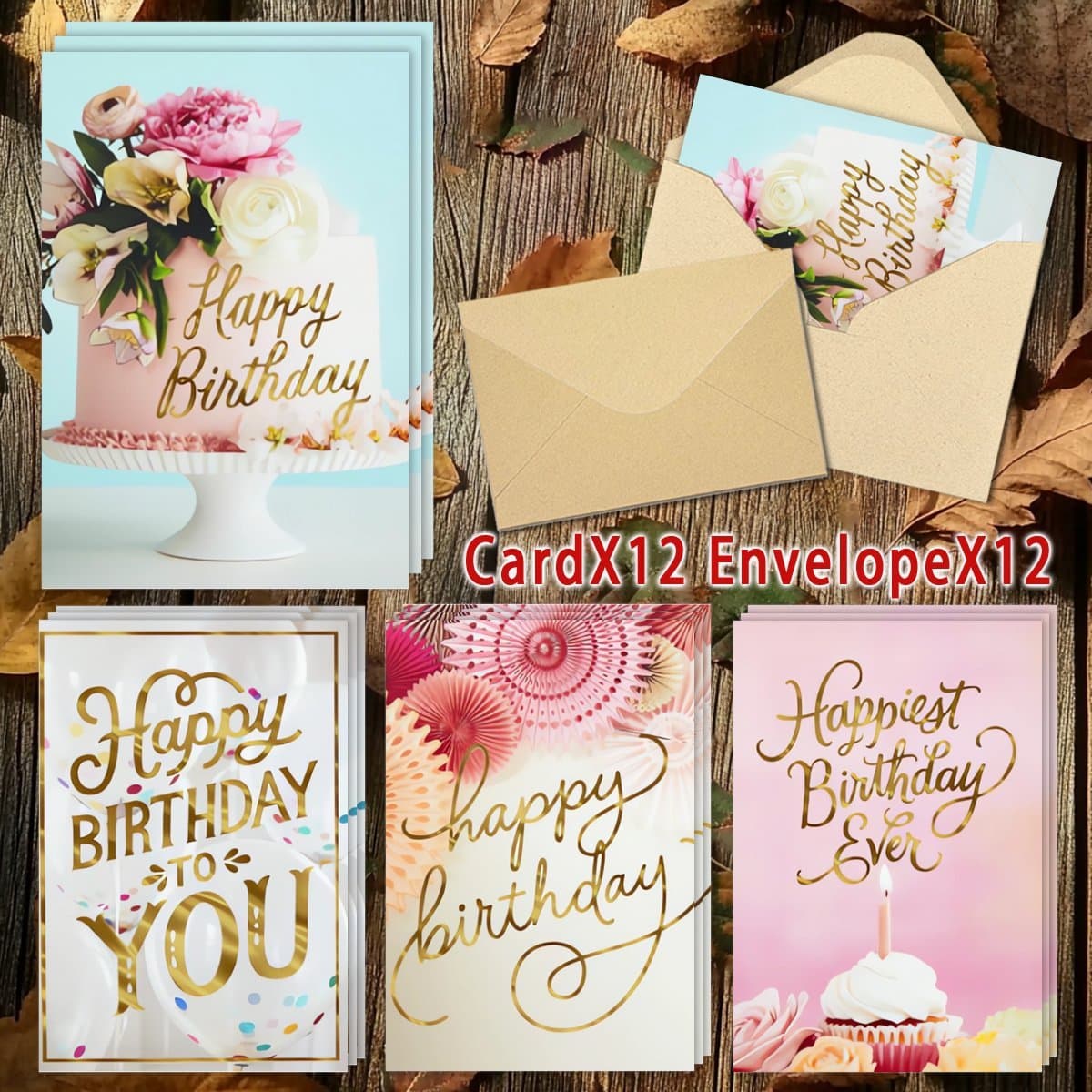 TEMU 24pcs Funny Cute Cartoon Cake Birthday Blank Greeting Cards To Family Friend Brother Sister Christmas Cards Happy New Year Gifts