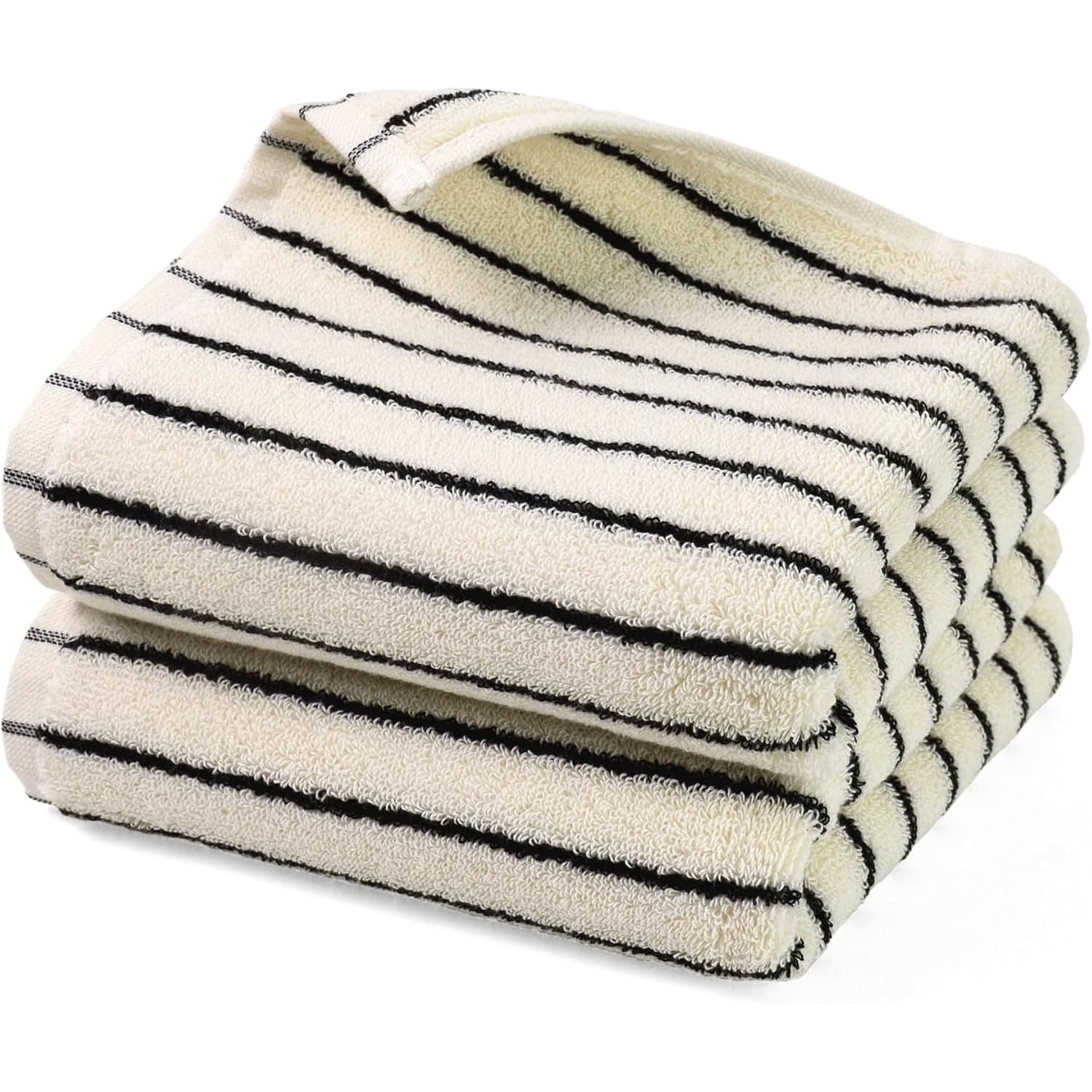TEMU ® Black And White Striped Bathroom Hand Towel, Vintage Kitchen Decor, Guest Use, 14 Inches X 29 Inches