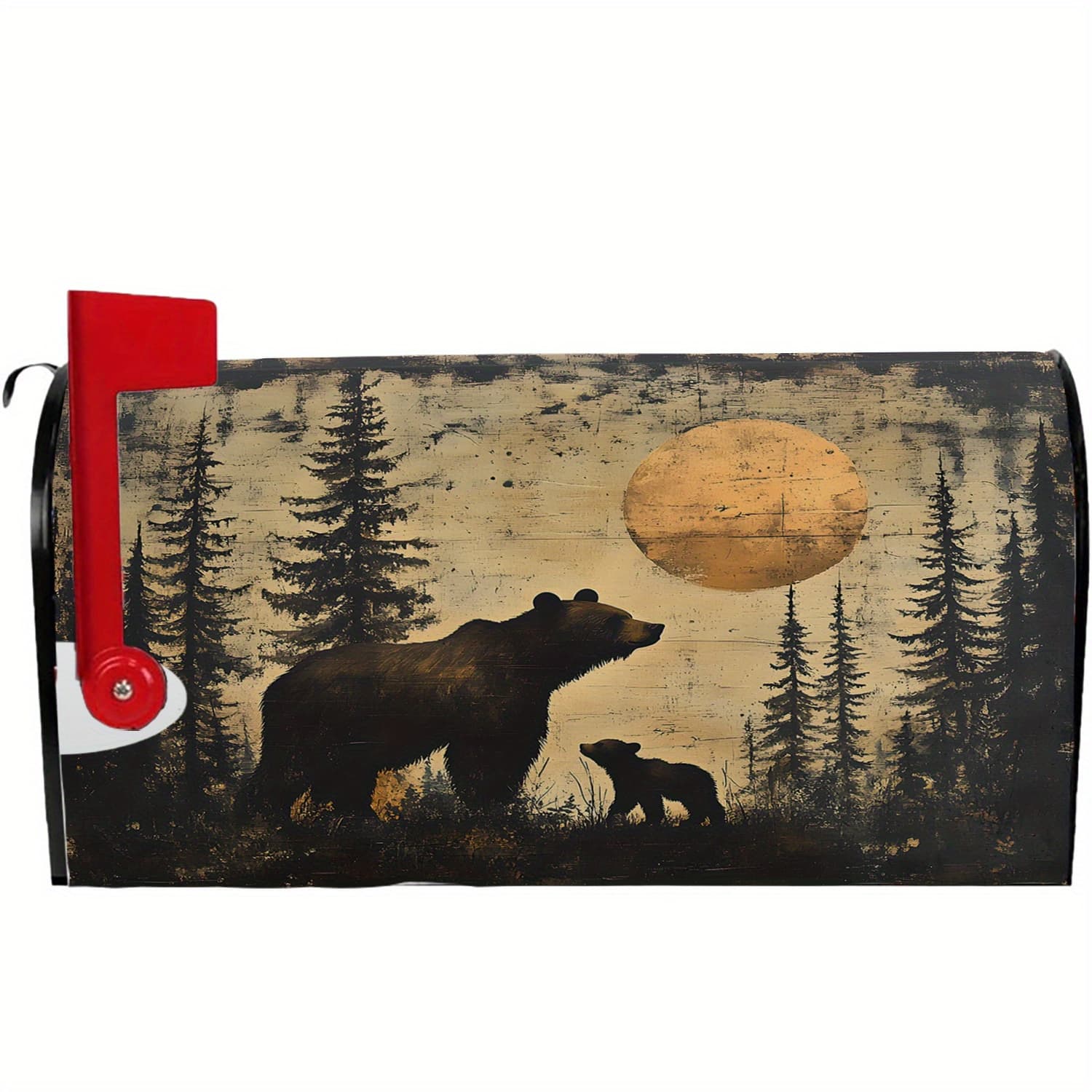 TEMU 1pc, Rustic Pattern For Daily Use Magnetic Mailbox Cover Standard Size 21x18 Inches Suitable For Garden Courtyard Home Decor