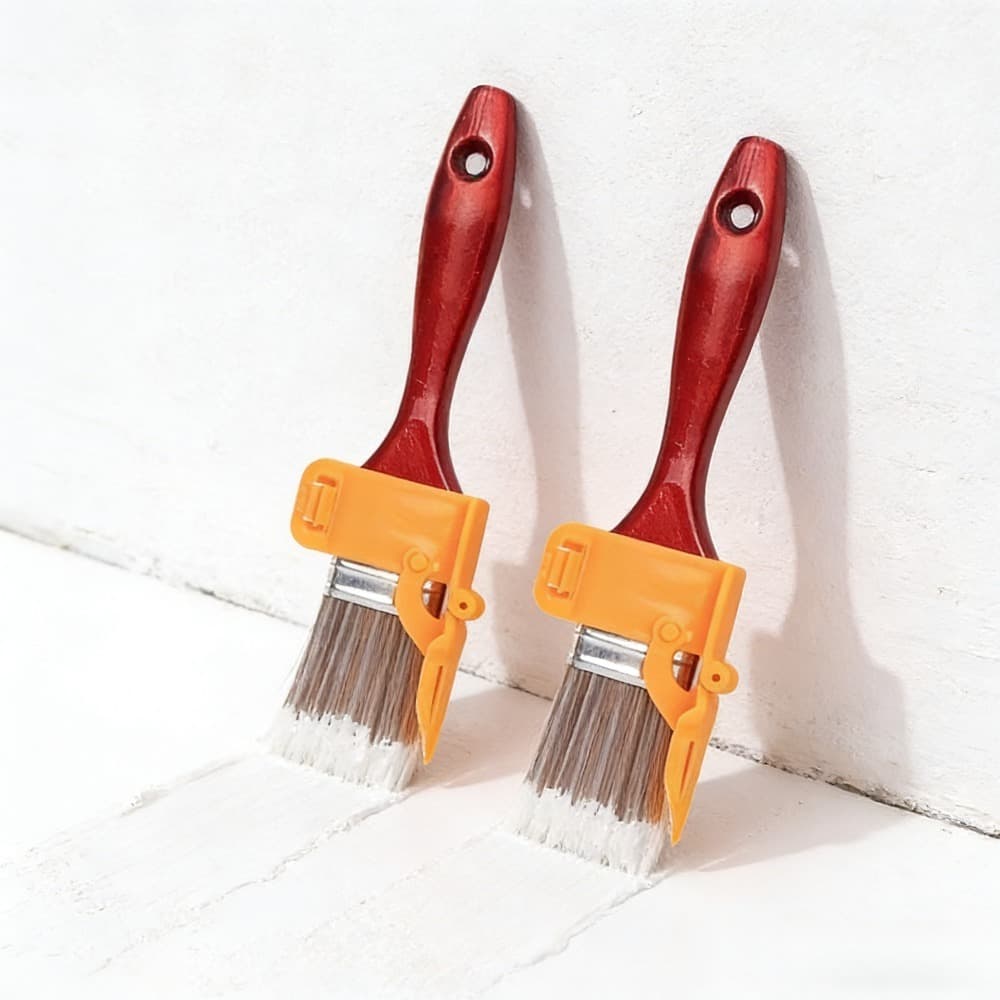 TEMU 2pcs Paint Brush, Durable Plastic Handle, Multifunctional Paint Tool For Frame, Wall, Window And Ceiling Edge, Lightweight, Precise Latex Paint Trimming Divider Tool
