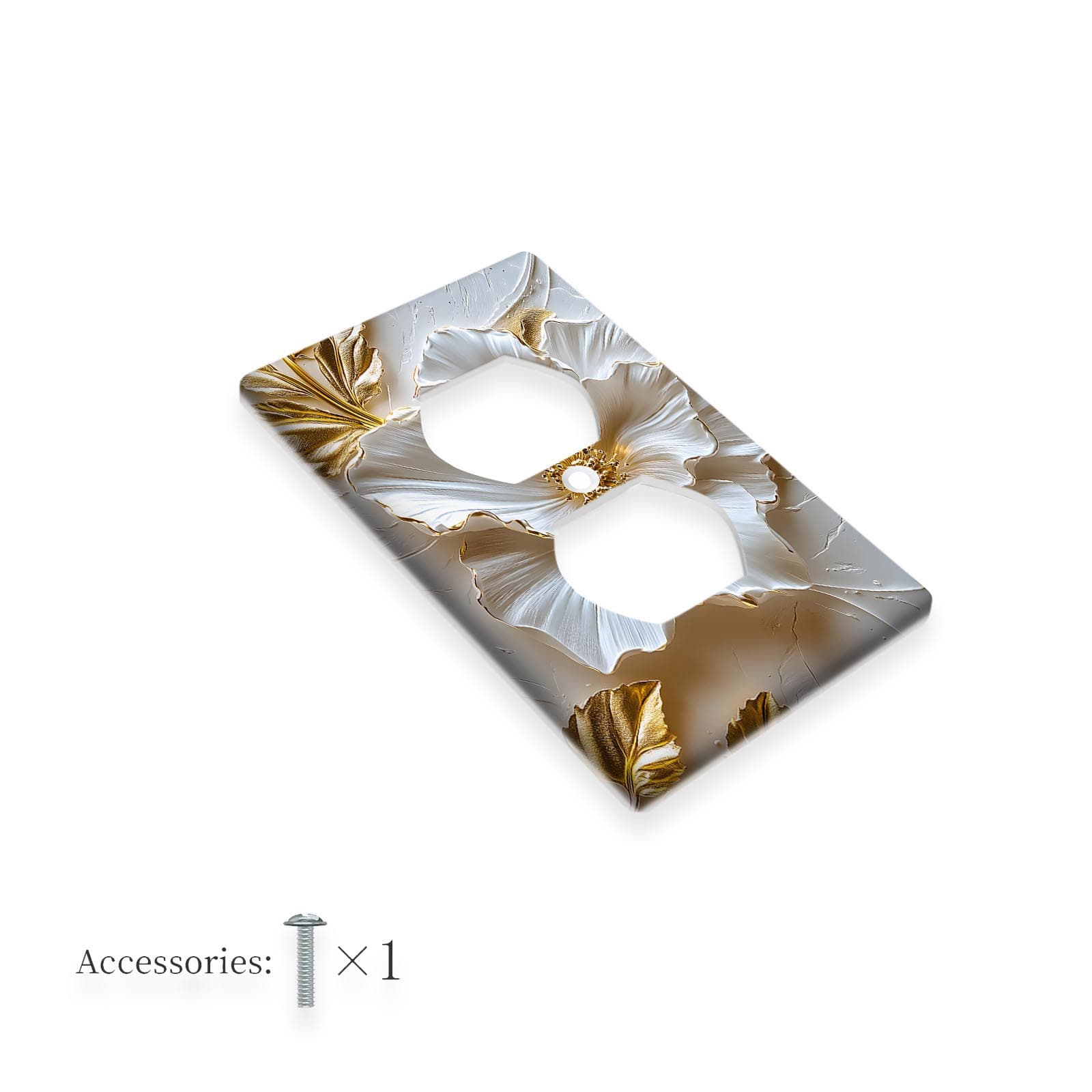 TEMU 1pc Elegant Abstract Floral Decorative Switch Plate Cover - 1gang/2gang, Reusable Light Switch Wall Plate, Decor For Kitchen & Bathroom, Bathroom Decor