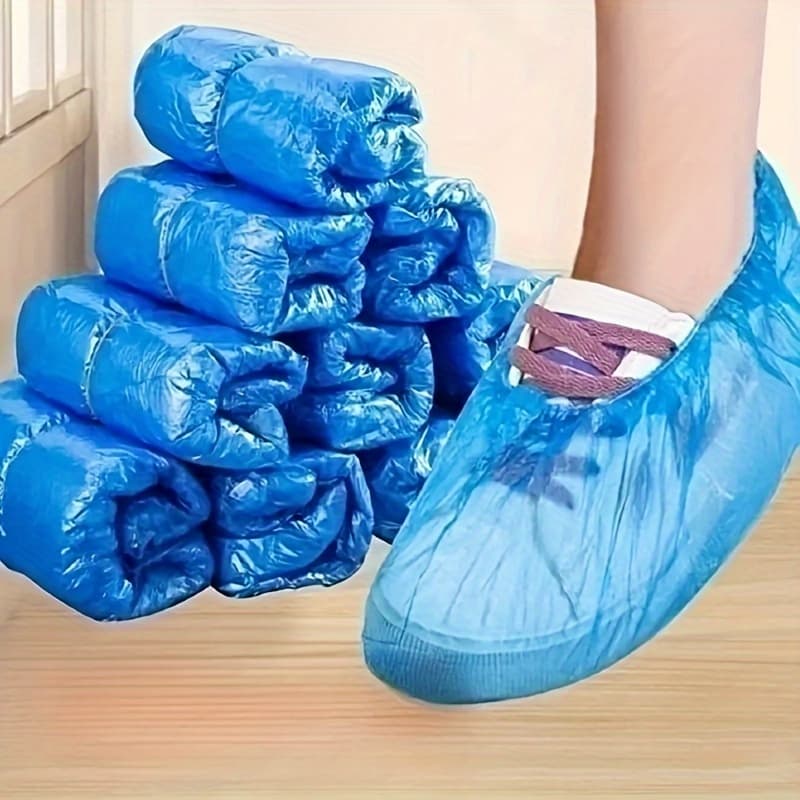 TEMU 100-pack Disposable Shoe Covers & Hotel Slippersclean, Hygienic, And Travel-friendly—ideal For Home, Hotel Stays, And Short Trips