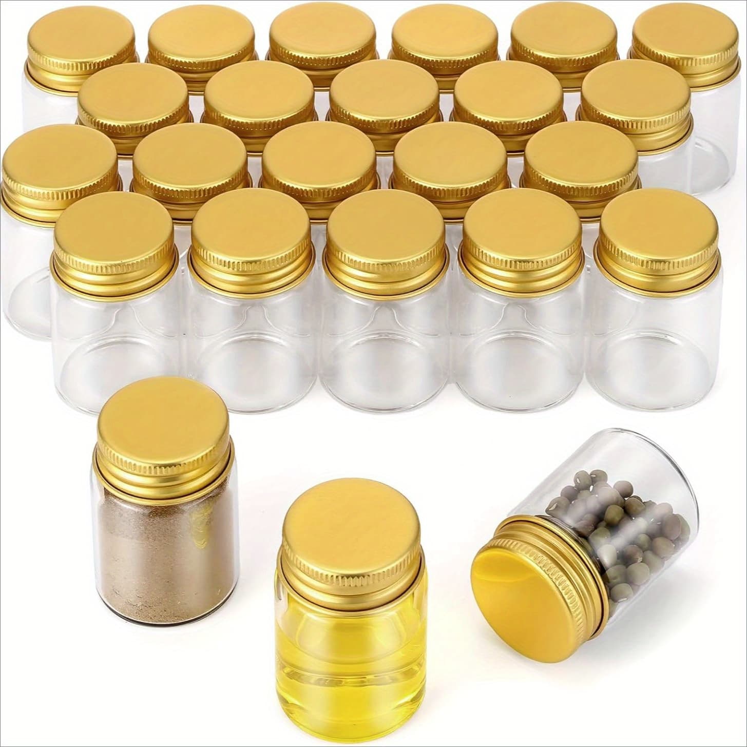 TEMU 24-pack Refillable Small Glass Bottles, 1oz (30ml) Vials With , Travel/ Work Bottles, For Essential Oils & Storage