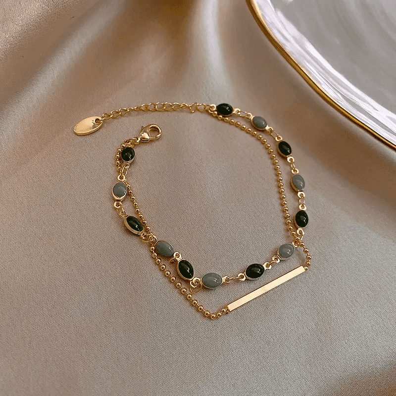 TEMU 1pc Vintage Double 18k Gold Plated Bracelet, Bracelet, Exquisite Fine Jewelry Perfect Gift