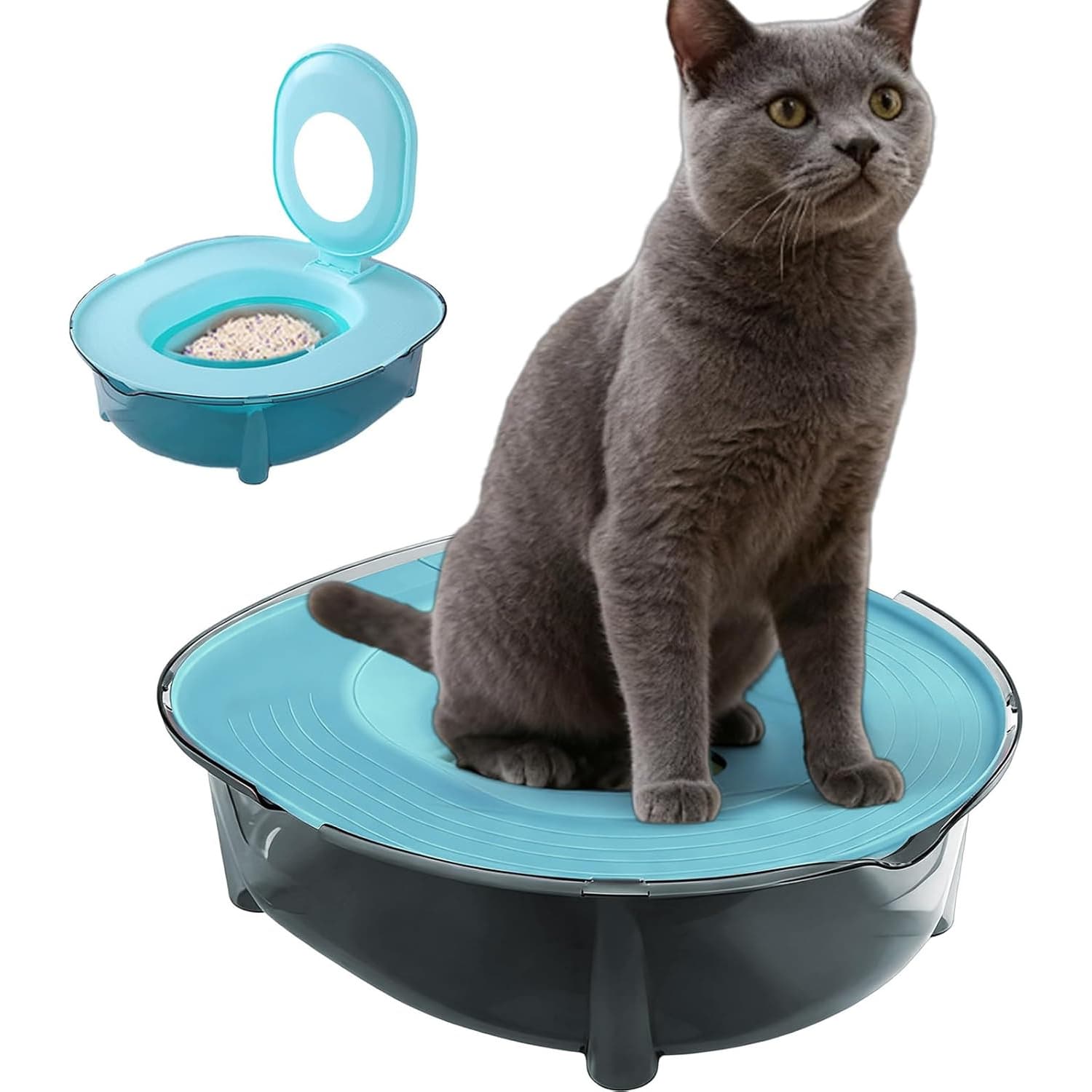 TEMU Cat Litter Box Set- Removable - Small Kitten Toilet - For Small Medium Indoor Travel Outdoor Car Household Apartment