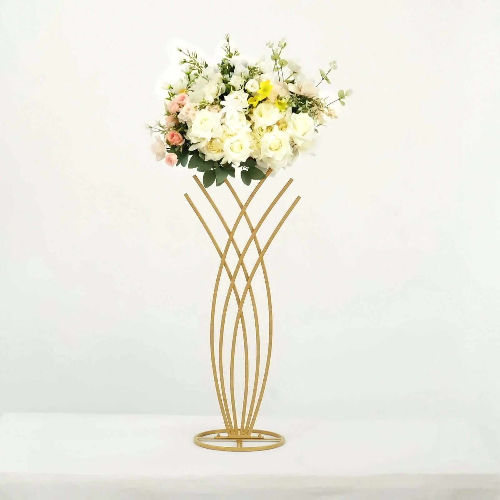 TEMU 2ft Tall Golden Metal Mermaid Tail Flower Frame Table Centerpiece, Wedding Floral Display Stand Local Warehouse, Halloween,