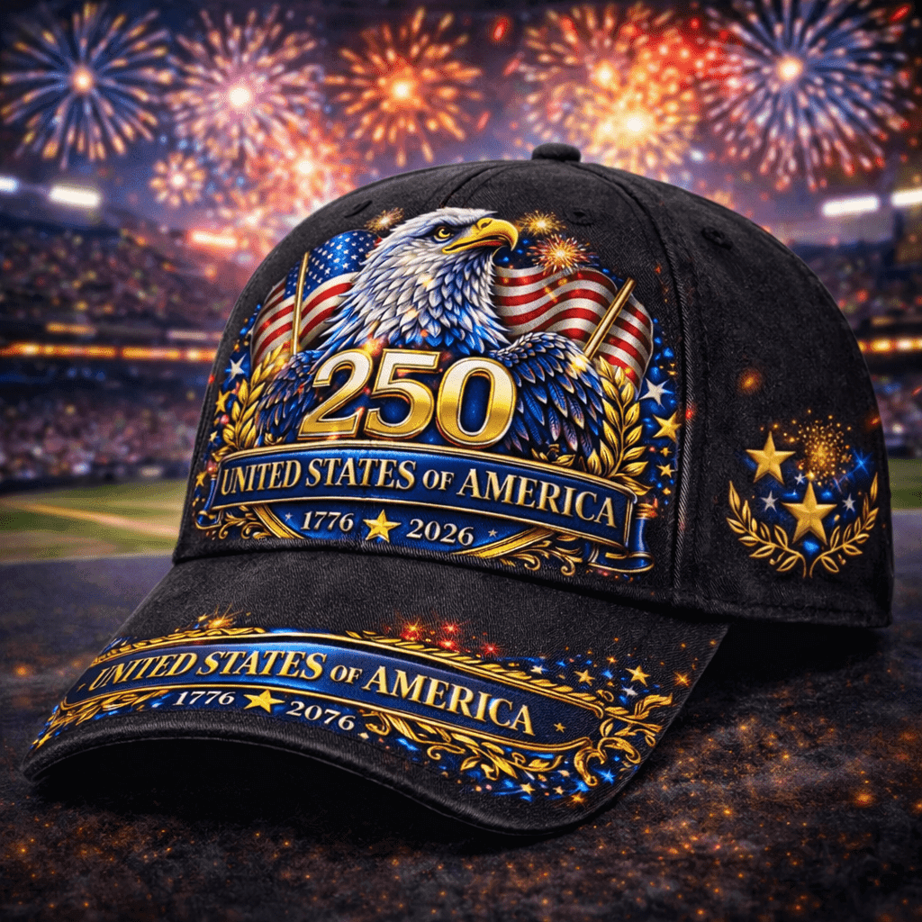 TEMU 250 Styles American Patriotic Baseball Caps With Bald Eagle & Flag (1776-2026) - Adjustable Unisex Suitable For , 4th Of, Mardi Gras, Easter, Themed Parties - Bald Eagle & Hat For