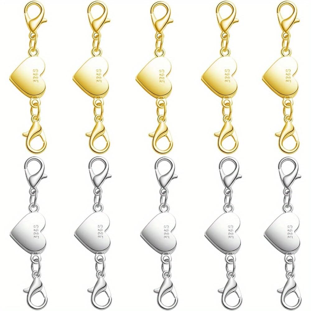 TEMU 925 Silver Magnetic Necklace Clasps And Closures, Double Lobster Magnetic Necklace Clasps For Bracelet And Necklace Extender