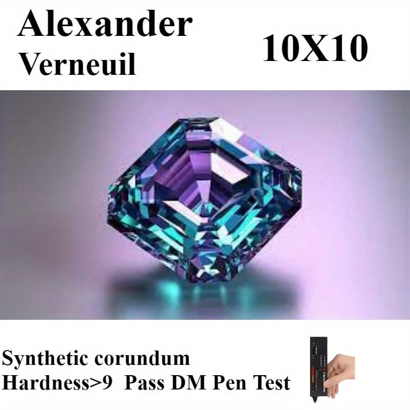 TEMU Synthetic Colour Changing Alexandrite Cut Size 10x10mm Jewelry Ring & Pendant Size Stone