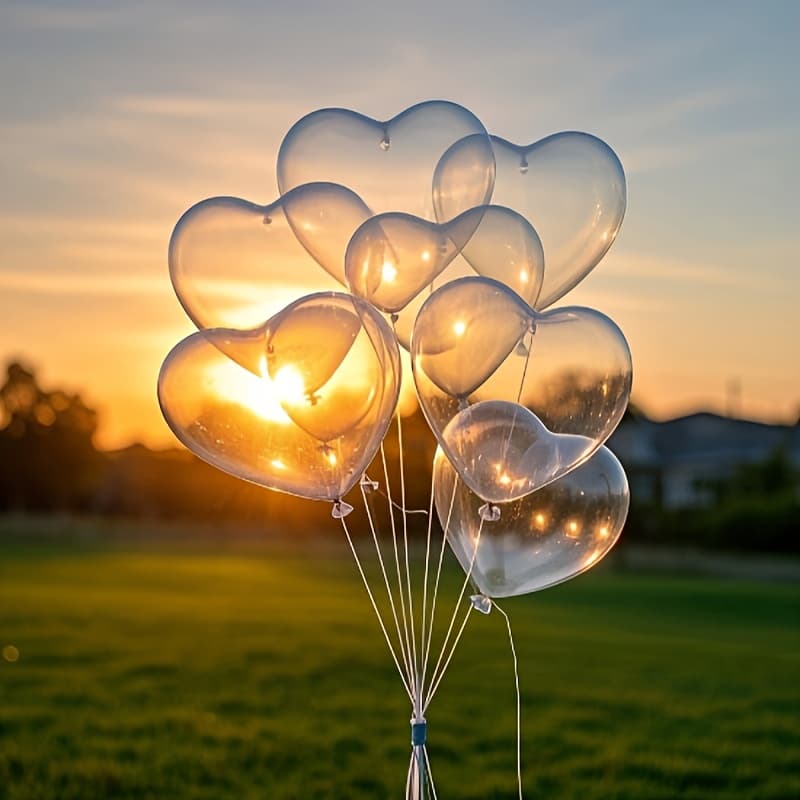 TEMU 21pcs Transparent Love Balloons Set, Perfect For Birthdays, Weddings, , Graduation Ceremonies, Anniversaries, Home Garden Decoration, Home Decoration, Party Backgrounds, Christmas Decor