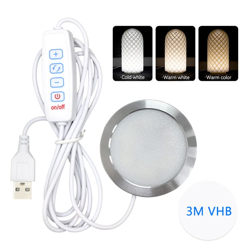 TEMU 3pcs Led Light Kit 001 For 3d Printer, 3-color 5v Usb Powered 3000k Warm Light, Power Memory Function, Model Spare Parts For 3d Printing Projects