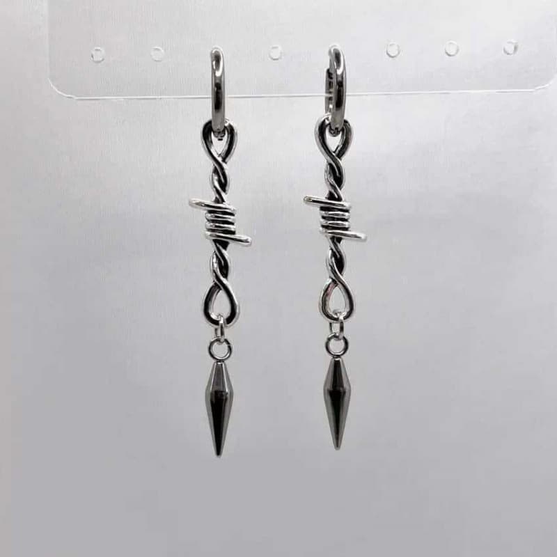 TEMU Creative Thorn Love Earrings, Rock Jewelry Earrings, Y2k Gothic Rock Pendant Earrings, Jewelry And Party Gifts