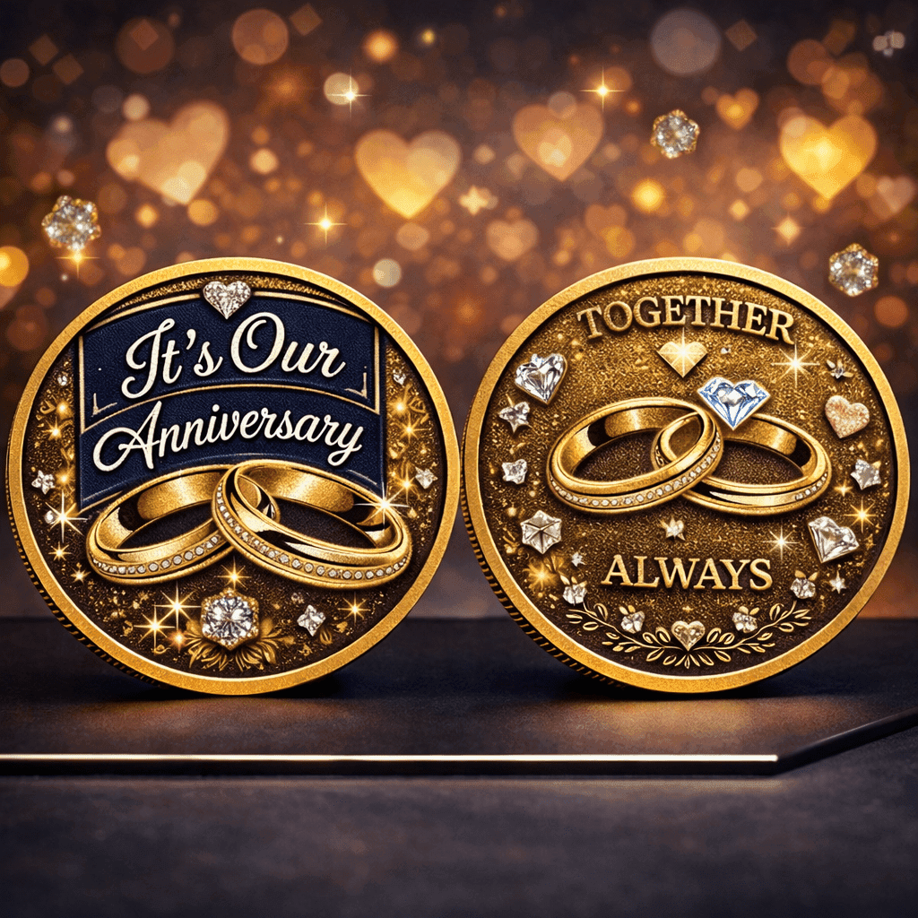 TEMU Couple Keepsake Coin | Sweet Couple , His And Hers , Romantic Gift For Anniversary, Wedding, Valentine's Day, Iron