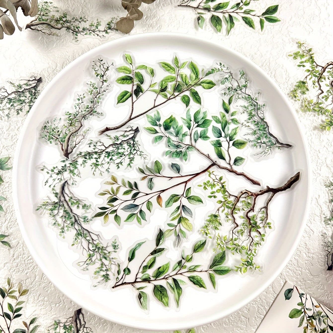 TEMU 120pcs Branches And Leaves Pet Stickers Perfect For Junk Journals, Diy Crafts, Notebooks& Planners, Scrapbooking Supplies