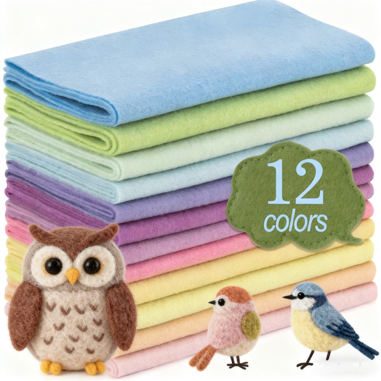 TEMU 12 Rolls 8"x35" 1.4mm Thick Soft Felt Fabric Sheet 12 Assorted Macarone Series Colors Felt Pack For Diy Craft Sewing Squares Nonwoven