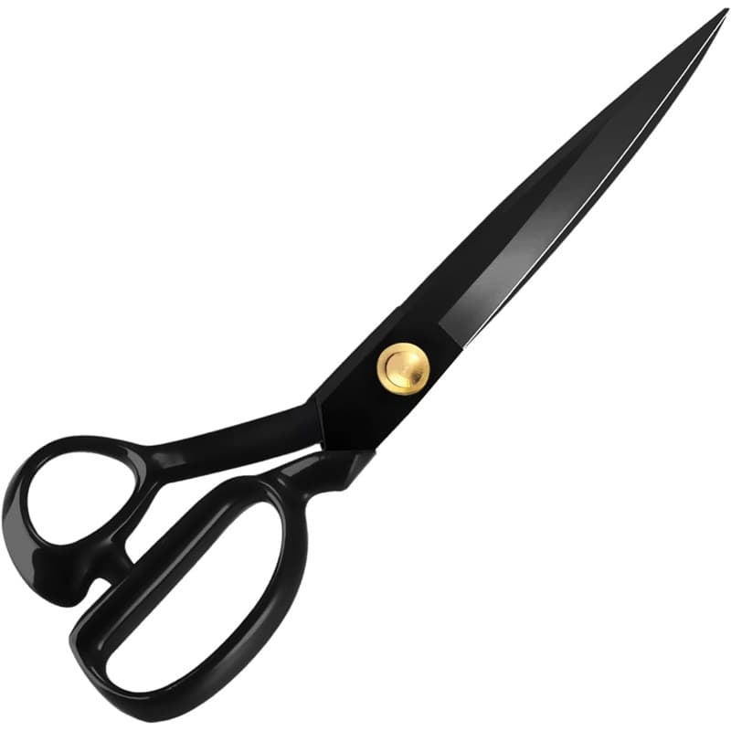TEMU Professional 9-inch Tailor Fabric Scissors For Sewing, Cutting Leather, Carpet, Paper, And Art, Suitable For Home, Office, Artists, And Crafts. (black, 9 Inches)