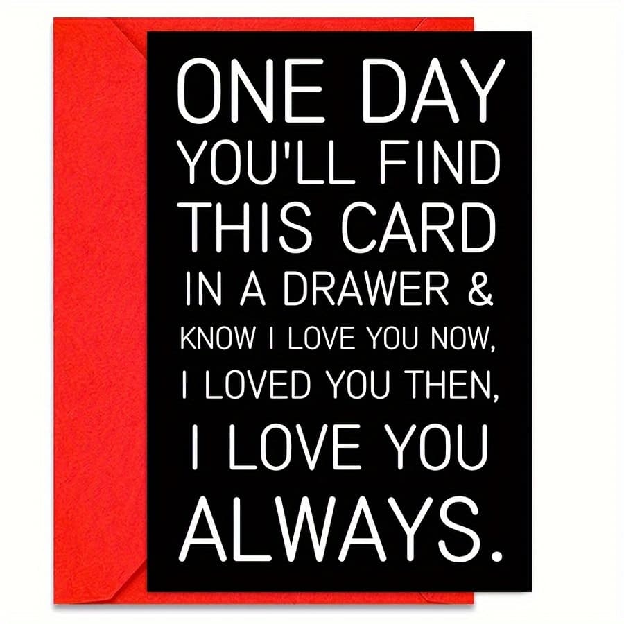 TEMU 4(2 Envelopes+ 2 Greeting Cards) Love You Greeting Card- Romantic Message Family, Husband, Wife, Daughter, Son Birthdays, Anniversaries, Sympathy Black& With