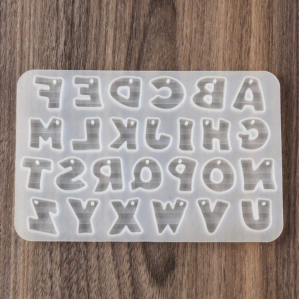 TEMU 1pc Pendant Molds, Resin Casting Molds, Alphabet, White, 100x142x5.5mm, Hole: 1.7mm