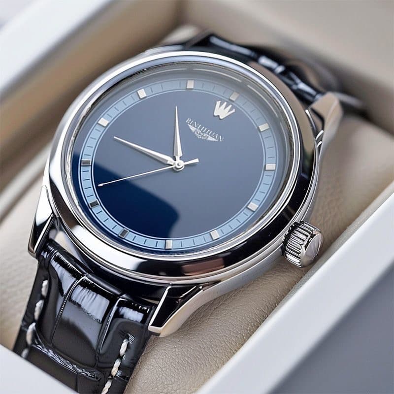 TEMU Men's Pu Leather Strap Watch, Men's Fashion Trend Casual , Men's Quartz Watch, Business Temperament Watch