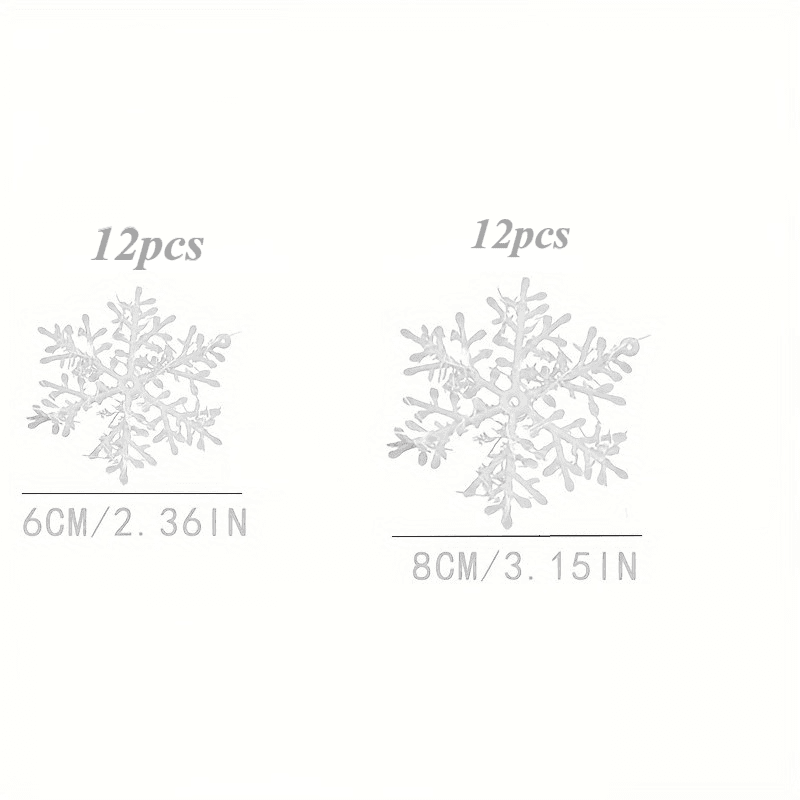TEMU A Set Of 24 Snowflake Ornaments For Christmas, Ideal For Adorning Christmas Trees, Weddings, And Windows, Making Great Gifts And Home Decor, Perfect For Festive Occasions And Celebrations