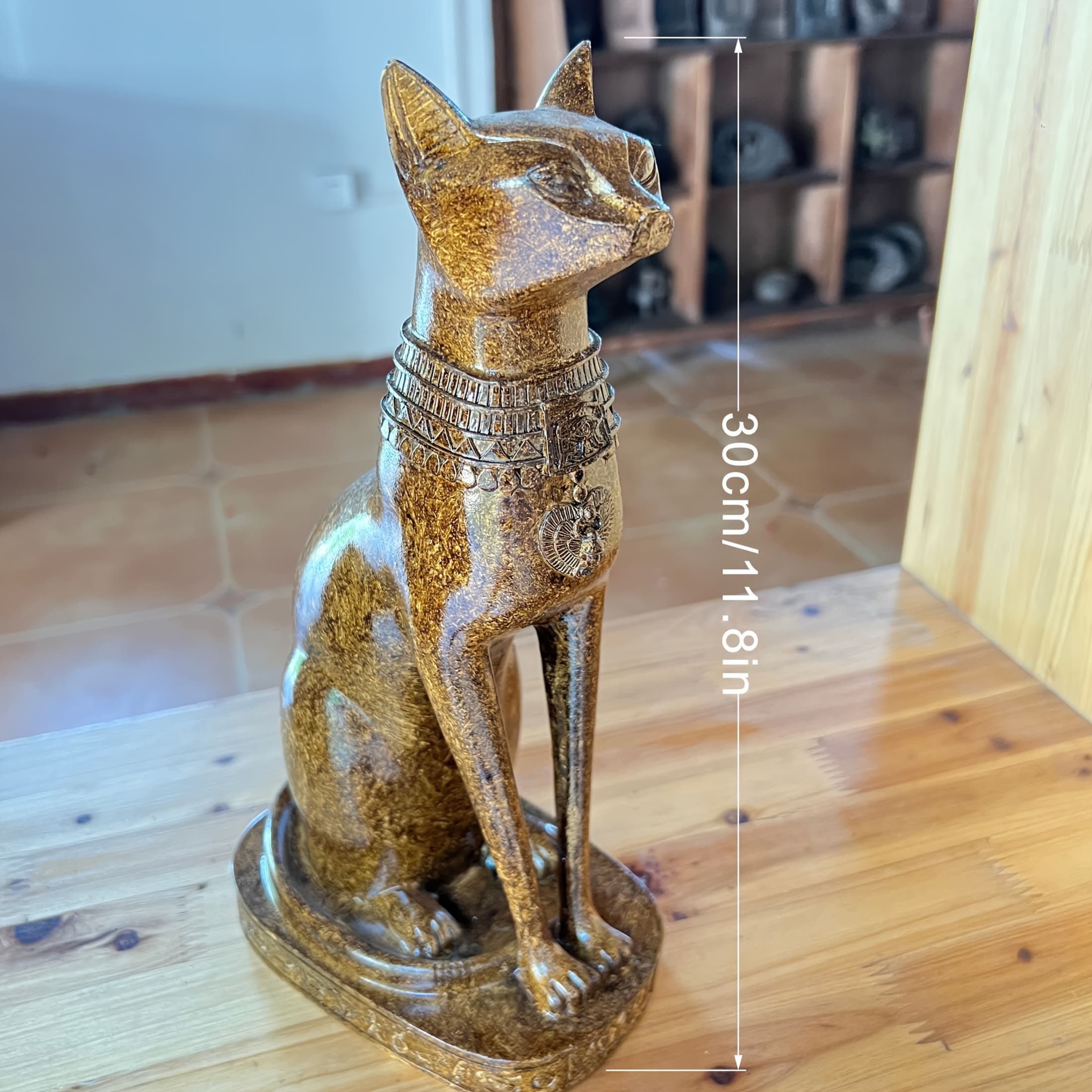 TEMU 1pc Egyptian Wealth Sculpture - Vintage Pharaoh Resin Figurine For & Protection, Indoor/outdoor Decor, No Electricity Needed, Perfect Gift For Christmas, Thanksgiving, Housewarming