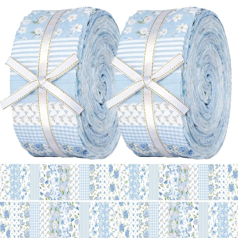 TEMU A Set Of 40pcs Of Pre-cut Fabric Measuring 6.5 X 50 Cm (2.55 X 19.7 In), Ideal For Hand Sewing, , Doll Creation, Bag