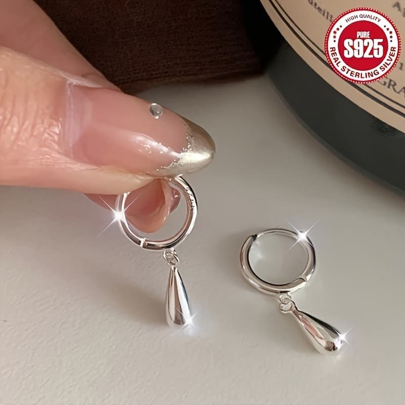 TEMU S925 Minimalist Pendant Earrings Highlight A Unique Temperament And Fashionable Charm, As Elegant Earrings For Women, Showcasing Extraordinary .