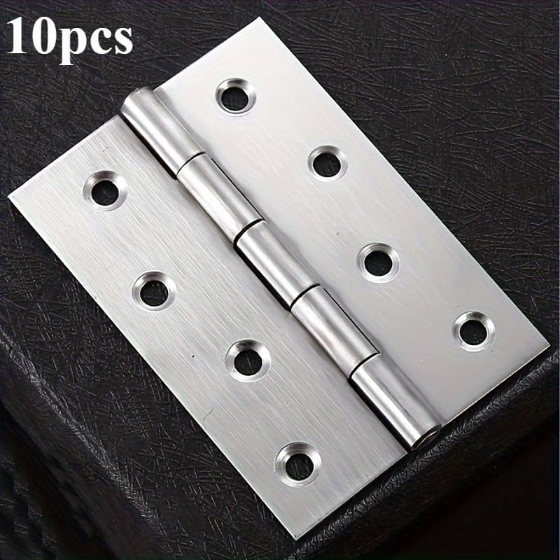 TEMU 10pcs Heavy Duty Stainless Steel Hinges For Folding Doors, Anti-rust, Quiet Closing With Thick Bearings, Polished End For Cabinets, Furniture, Jewelry Boxes, Crafts