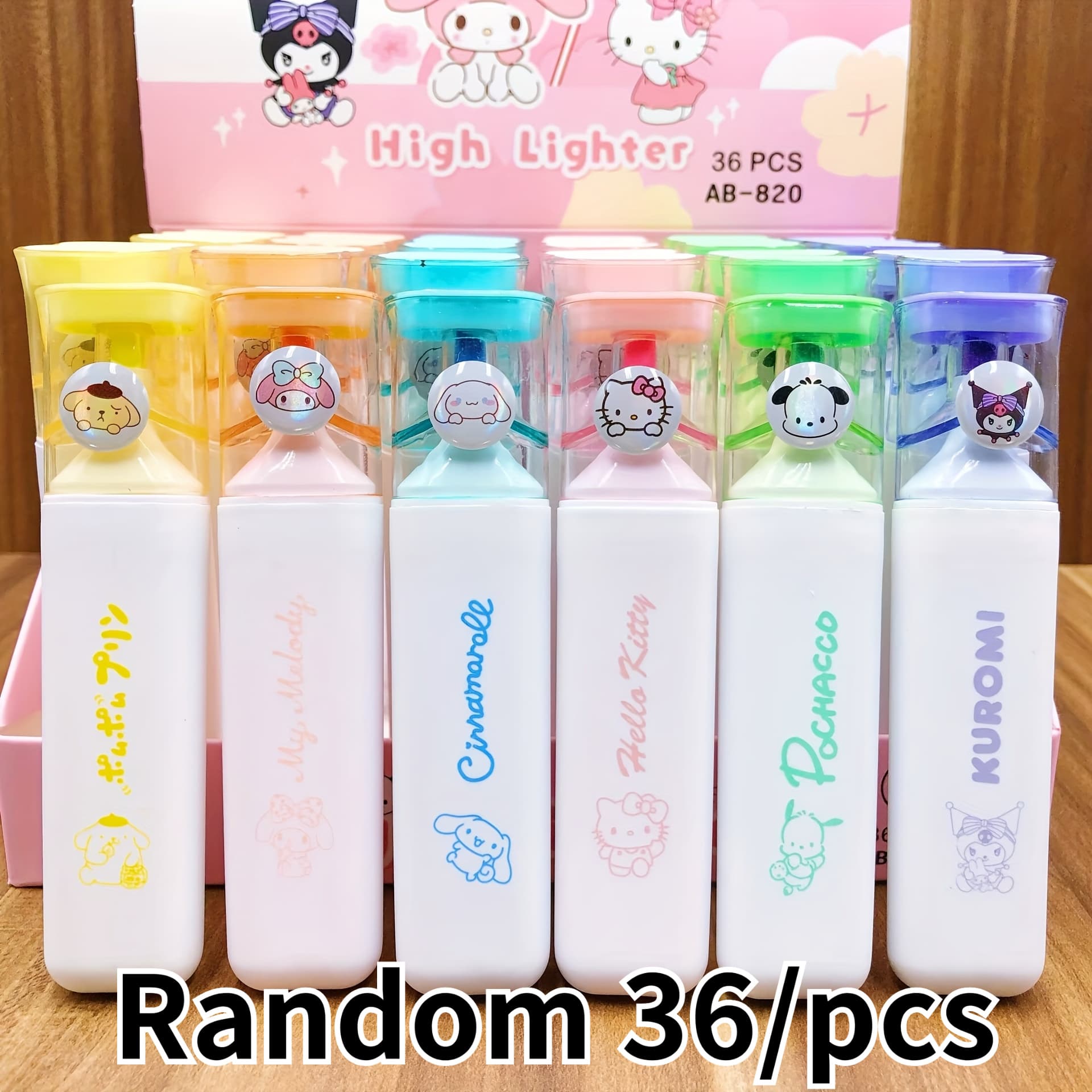 TEMU 36pcs/set[ ] New Cartoon Kuromi& My Melody Cute Highlighters, High-aesthetic Student Marker Pens For Underlining, Note-taking, Doodling, Ideal As Student Prizes, Gifts, And For Wholesale