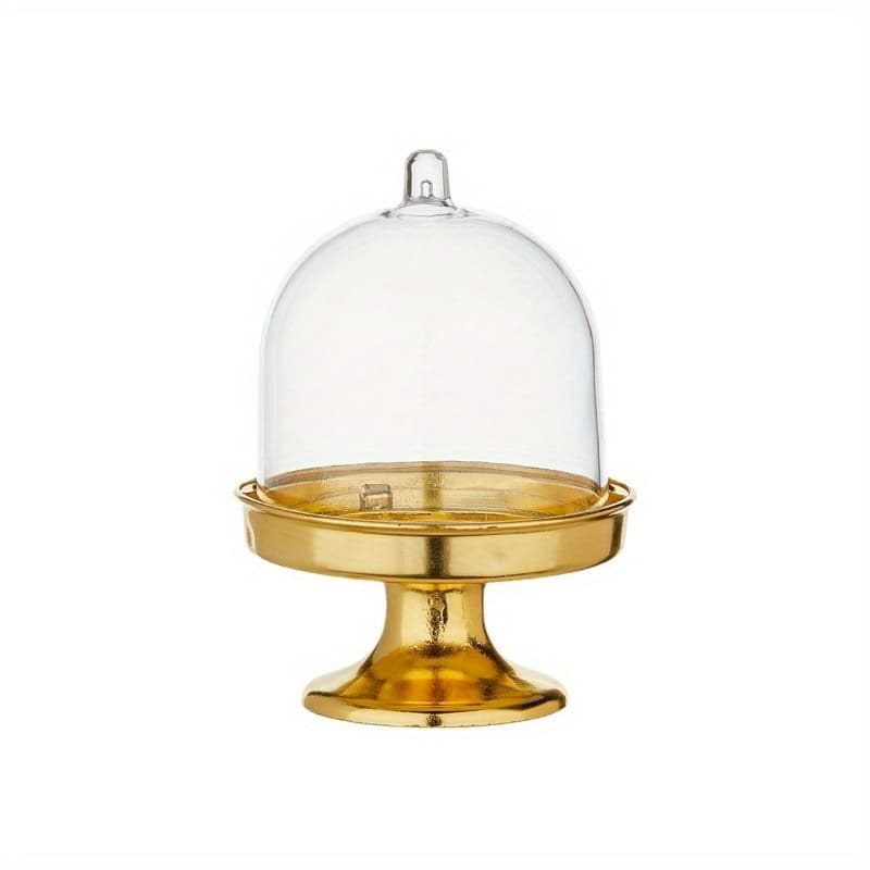 TEMU 12pcs Candy Box, Mini Cake Stand With Lid, Plastic Cupcake Stand Plate Dome Cover, Clear Small Cake Display Stand For Chocolate, Dessert, Wedding, Birthday, Tea Party Supplies