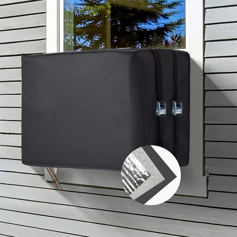 TEMU Aluminum Foil Outdoor Window Air Conditioner Hood, Sunshade, Dustproof Cover, Window Machine Protective Cover