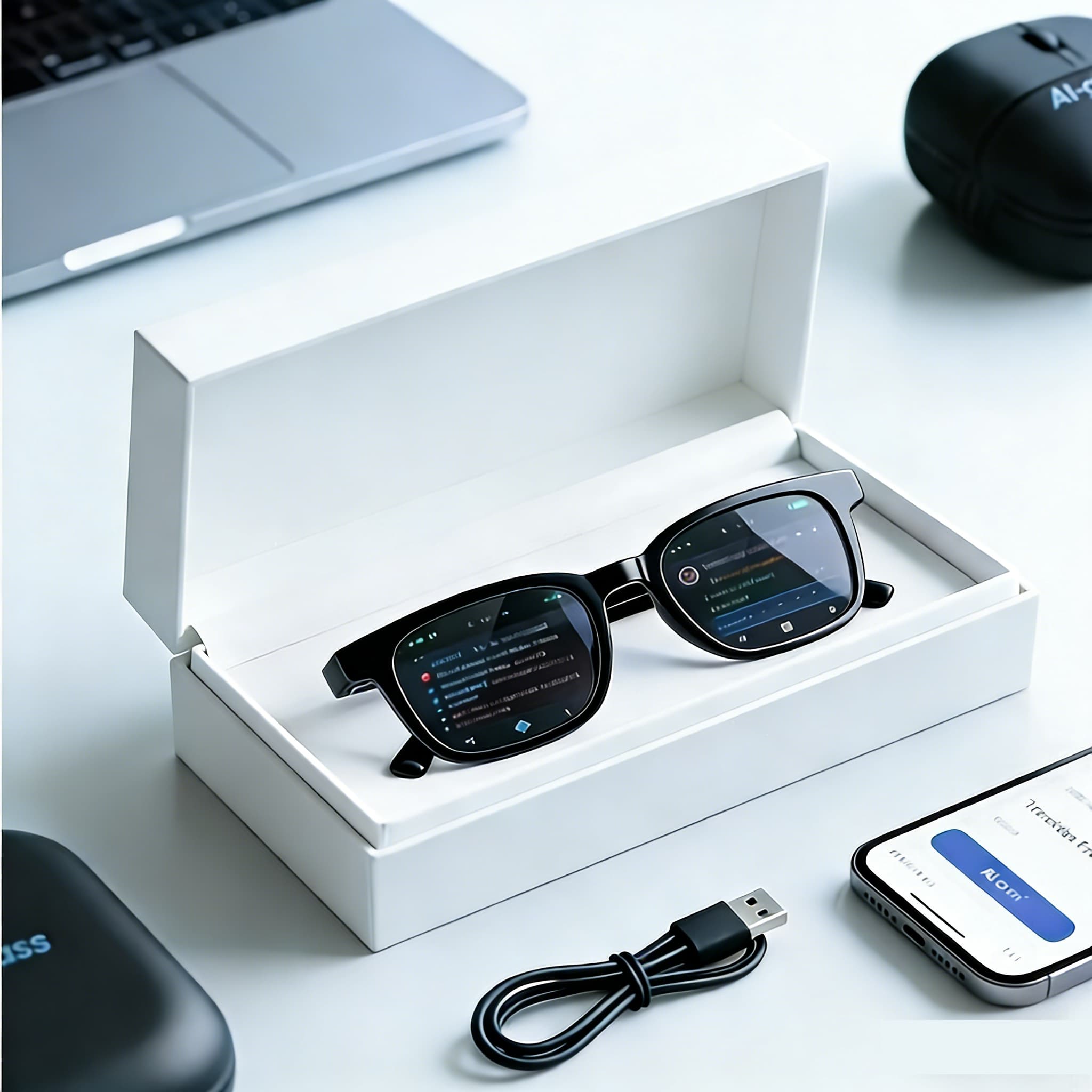 TEMU 2026 New Model Ai Smart Glasses, Multi-functional Cutting- Conference Real-time Translator, Wireless Wireless Headphones For Listening To Music And Making Calls