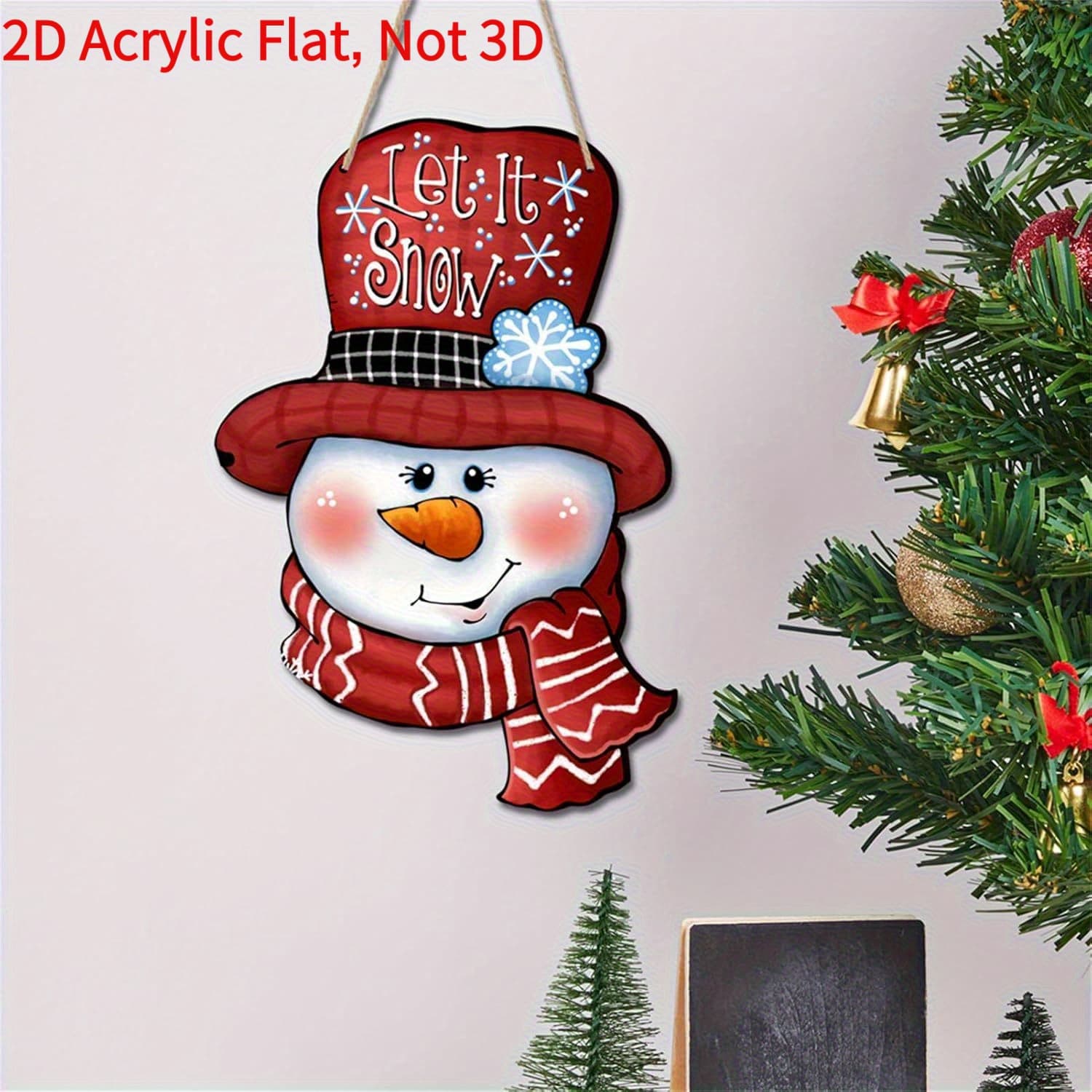 TEMU 2d Flat 1pc Snowman Wooden Hanging Ornament | Wooden Pendant | Wall Decoration And Sign