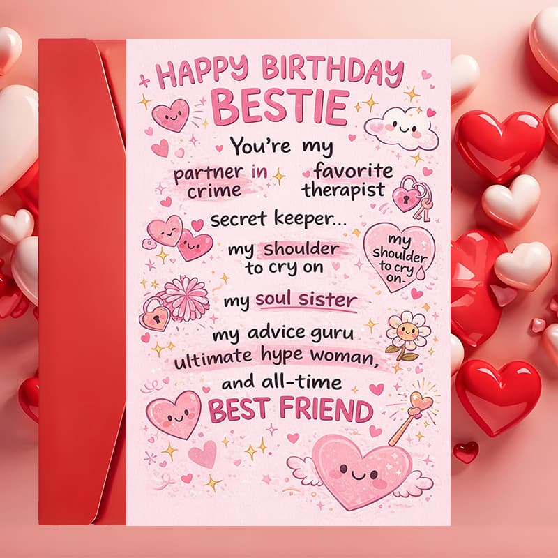 TEMU A Birthday Card With An Envelope For , Celebrating Sister, The Supporter And . An Ideal Present For Her Special Occasion