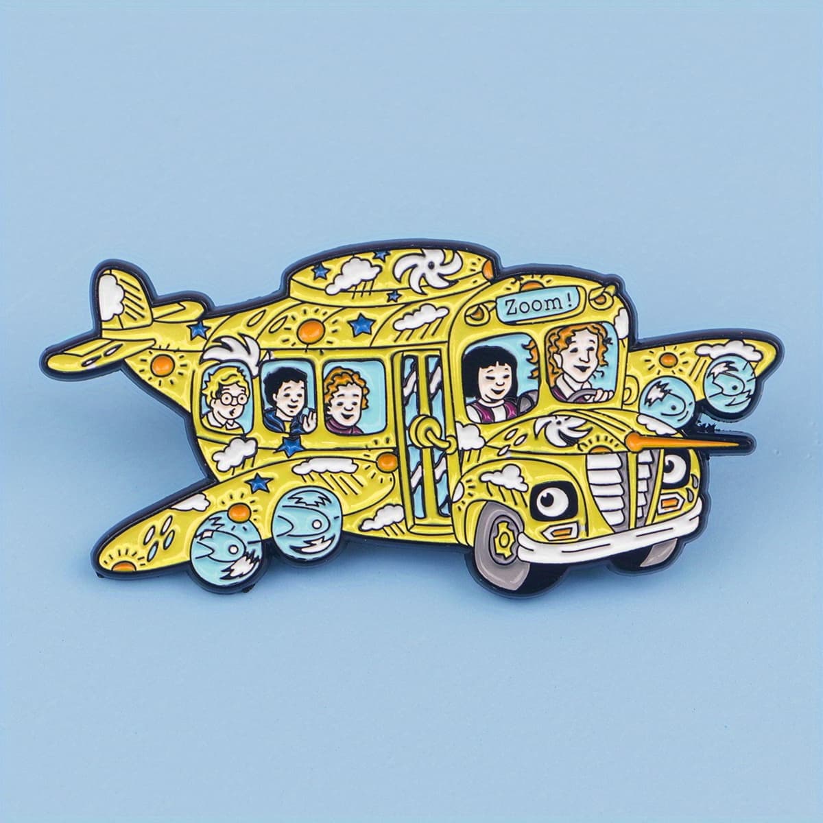 TEMU Enamel Pins Featuring A Magical School Bus Cartoon, Perfect For Backpacks, Briefcases, And As Badges Or Brooches For Clothing Additions. A Stylish Gift Option,