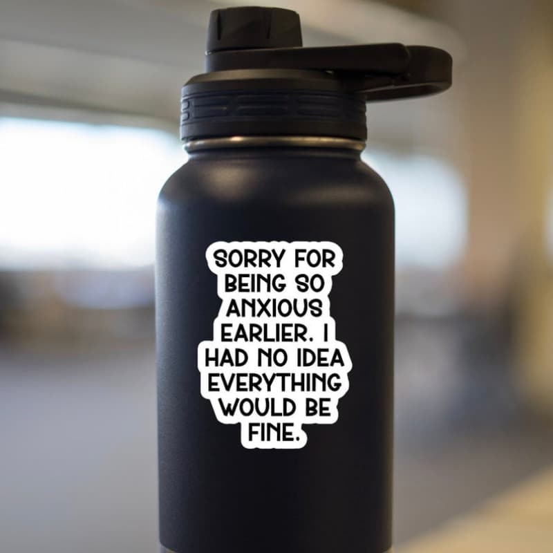 TEMU Sorry For Being So . Everything Fine. Sticker Glossy Vinyl Sticker Cute Gift Tumbler Laptop