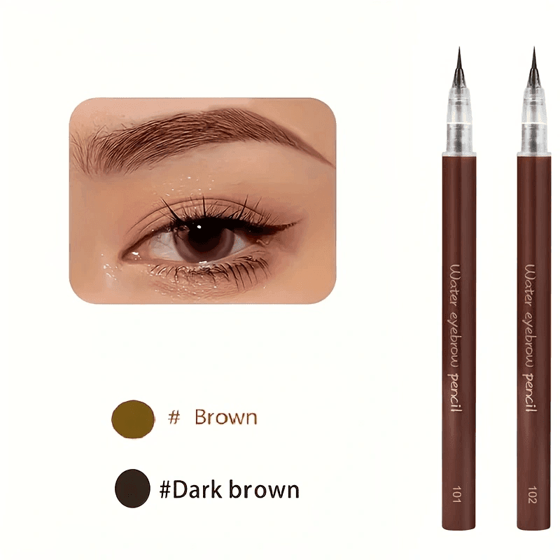 TEMU 2pcs Sylr Ultra Fine Eyebrow Pen, Waterproof Liquid Eye Brow Pencil, Long Lasting, Sweat-proof, 2in 1 For Eyeliner& Microblading, Suitable For Types, Ideal For Summer& Outdoor Travel