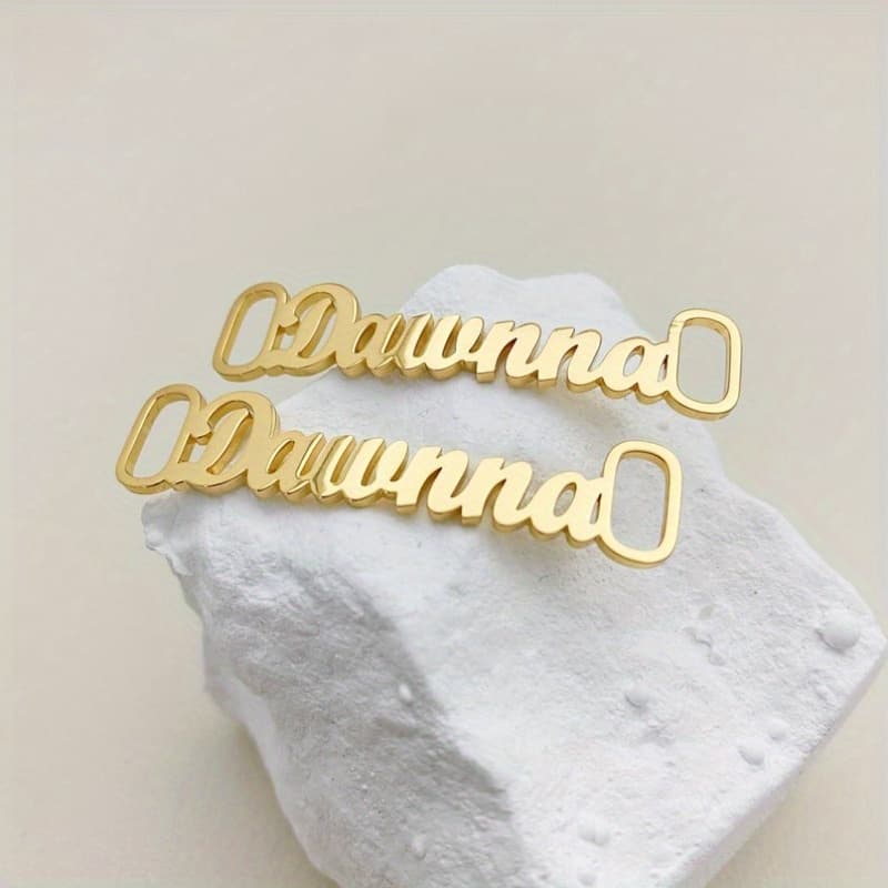TEMU Custom Name Shoe Lace Stainless Steel Personalized Letter Running Shoe Label Anti-loss For Sneakers, Graduation Gifts For Athletes, Ideal Present For Daily Wear, Birthday
