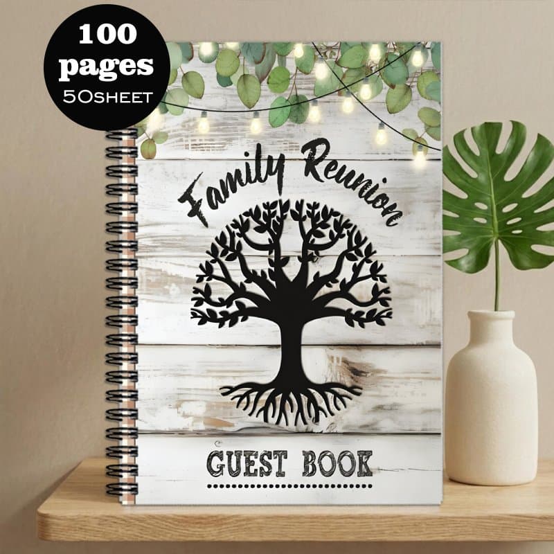 TEMU 1pc Guestbook Souvenir Album Family Reunion Guest Book With Family , Ideal Gift For Family Suitable For