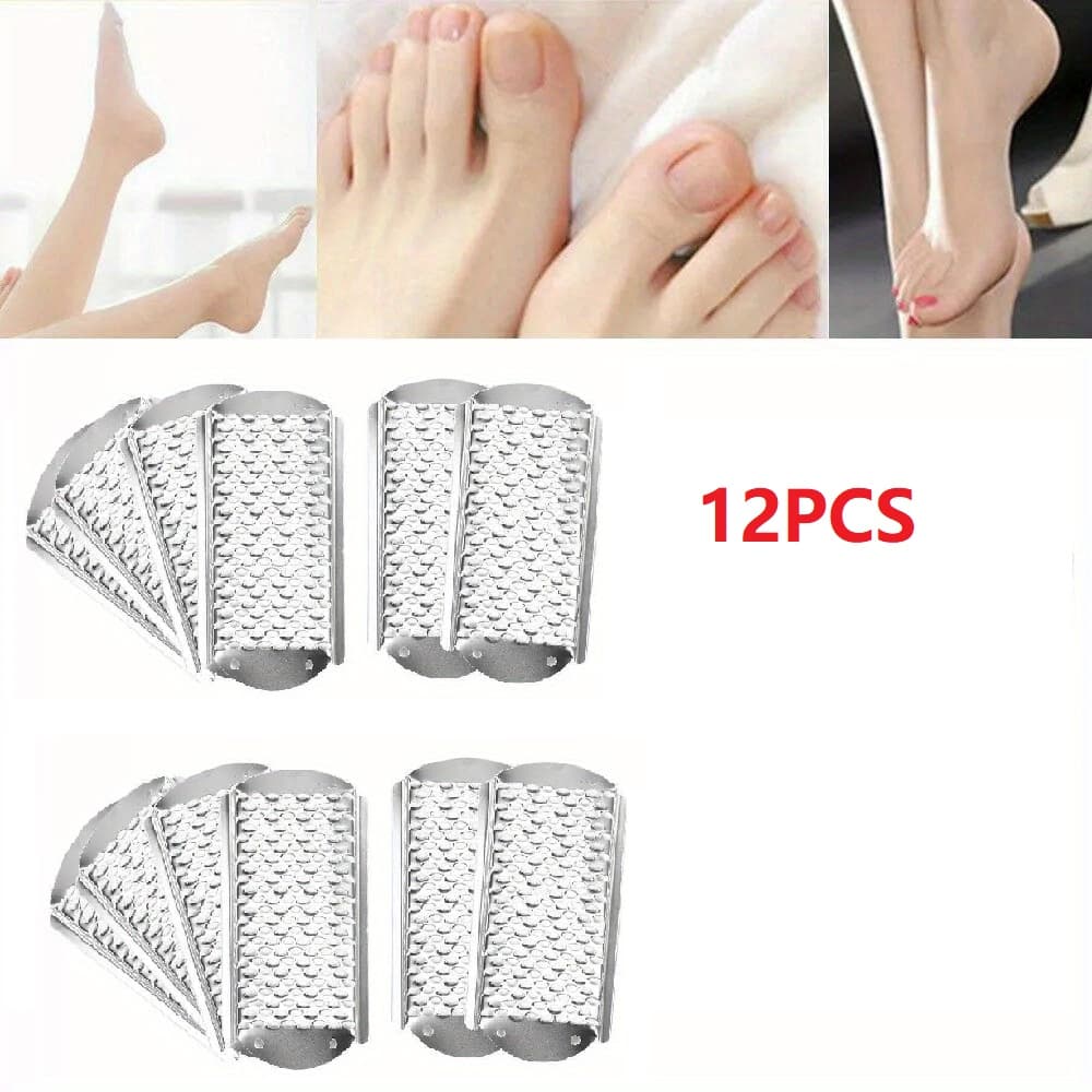 TEMU 12-pack Metal Foot Files - 5.5x2.4 Inch Remover & Pedicure Rasp With Design - Reusable Steel Foot Care Tool For Smooth Feet - Replacement For Home Pedicure