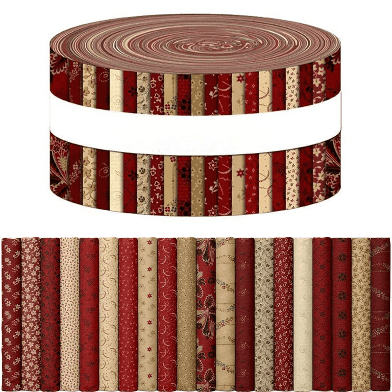 TEMU 40pcs 6.5 * 50cm (2.55 * 19.7in) Elegant Vintage Precut Fabric Bundles, Suitable For Hand Sewing, Quilting, Doll Making, Holiday Decorations, Bag Embellishments