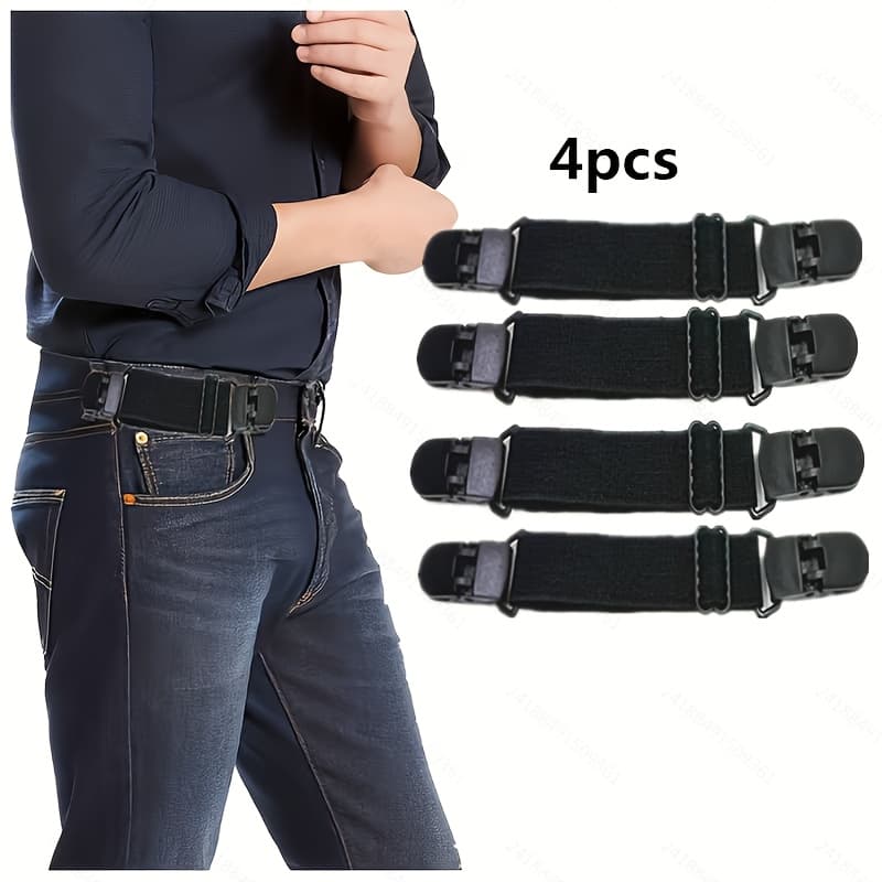 TEMU 4pcs Set, Elastic Belt, Unisex Lazy Belt Tightening Pants Waistband, Simple And Portable