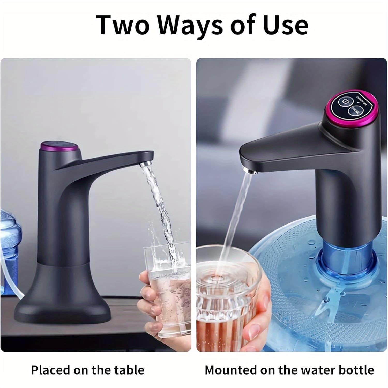 TEMU Water Pump Loaded At Of -gallon Bottle Is A Portable Automatic Drinking Mini Water Dispenser That Charged Via Usb. It Has Water Output And For Father's Day And