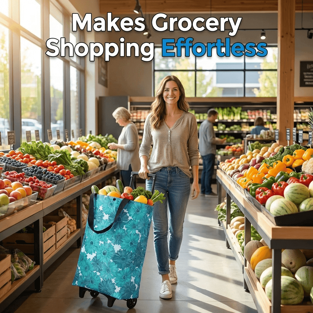 TEMU 1/2pcs Foldable Shopping Cart, Wheeled Shopping Cart, Portable Handcart, Perfect For Grocery Shopping And Outdoor Travel ( And Travelers)